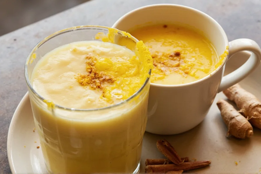Golden milk recipe with turmeric, ginger, black pepper, and coconut milk