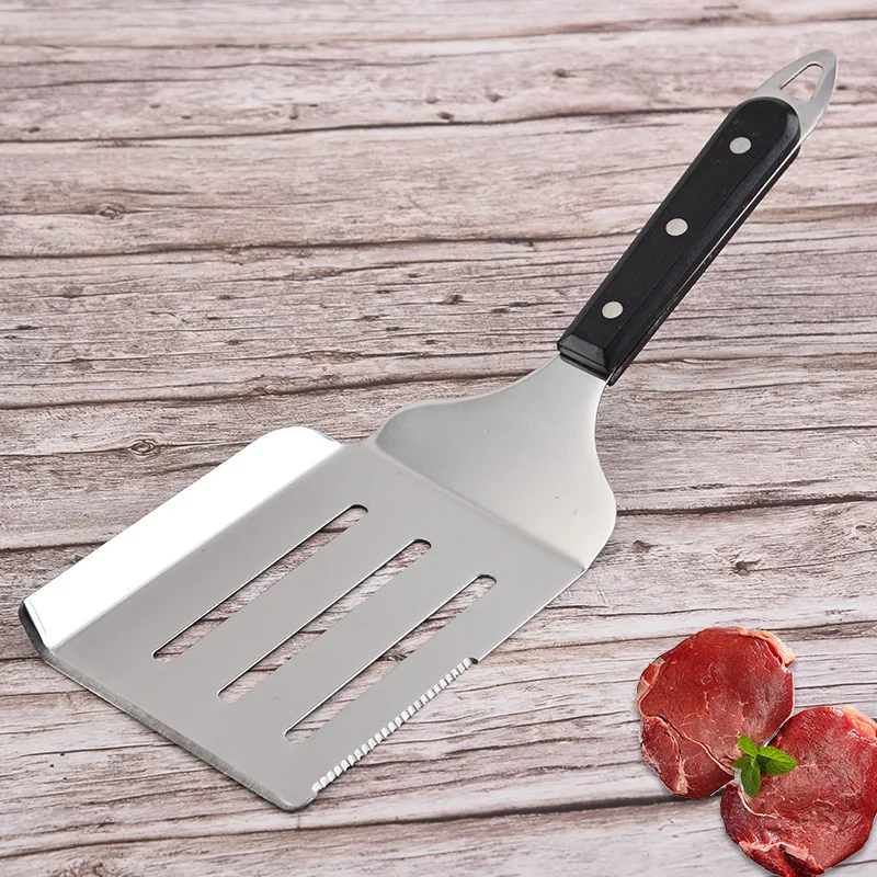 

Manjia BBQ Accessories Barbecue Spatula Shovel Multi-function Stainless Steel Fried Steak Pizza Egg Pancake Cooking Shovel