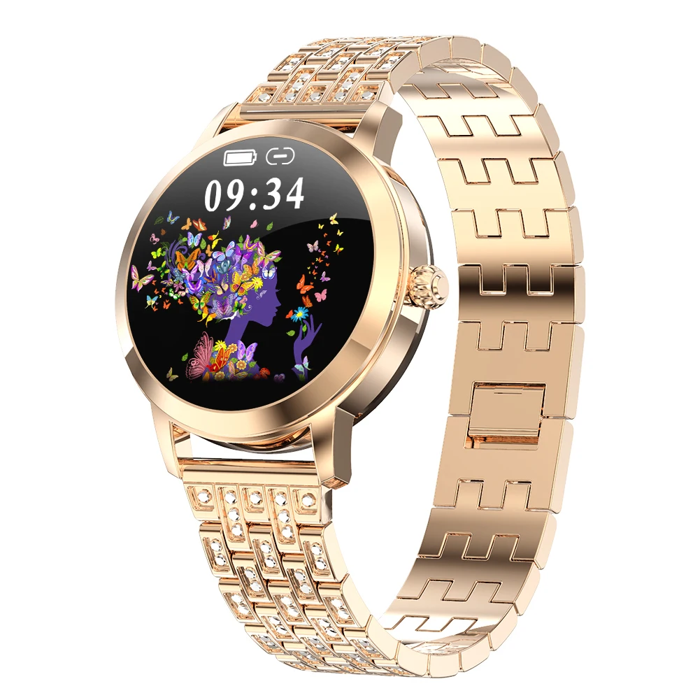 

2021 New Arrivals Girls Fashion Smart Watches Bluetooth Watch Luxury Ladies Smart Bracelet for Women, Gold/ silver