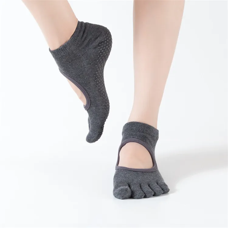 Men Women Sport Yoga 5 Toes Socks Exercise Massage Cotton Pilates Anti-slip Sock 