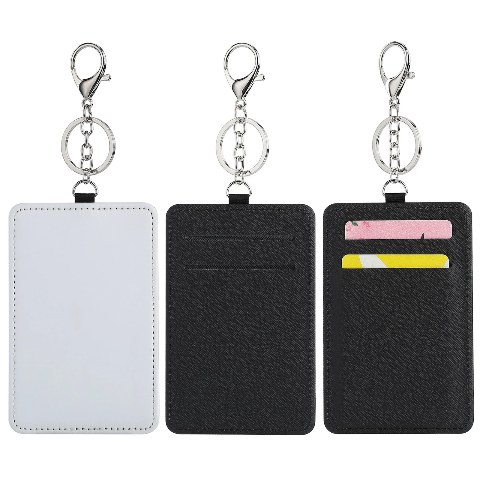 

Lancoda Sublimation Leather Blank Credit Business Card Holder Keychain