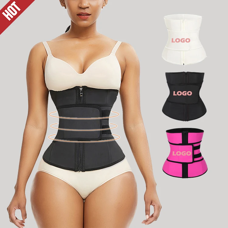Women Sweat Weight Loss Workout Latex Private Label Waist Trainer Corset Trimmer Belt Body Shaper