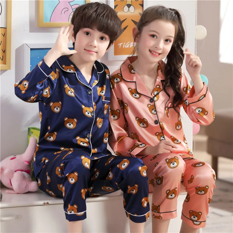 Fobie peddelen morfine Cute Print Satin Pajamas Kids Pyjama Kids Sleepwear Child For Boys And  Girls - Buy Pajamas Kids,Pyjama Kids,Sleepwear Child Product on Alibaba.com