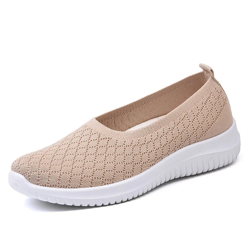 

Ladies Shoes Upper Knitting Women Casual Flat Shoes For Outdoor Walking, 4 colors