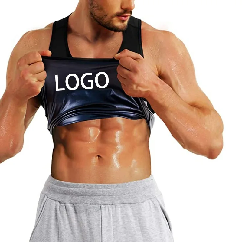 

Men's belly fat burning slimming waist trainer vest fitness body shapewear exercise Sweat Vest enhancing weight loss sauna vest, Blue/white inner