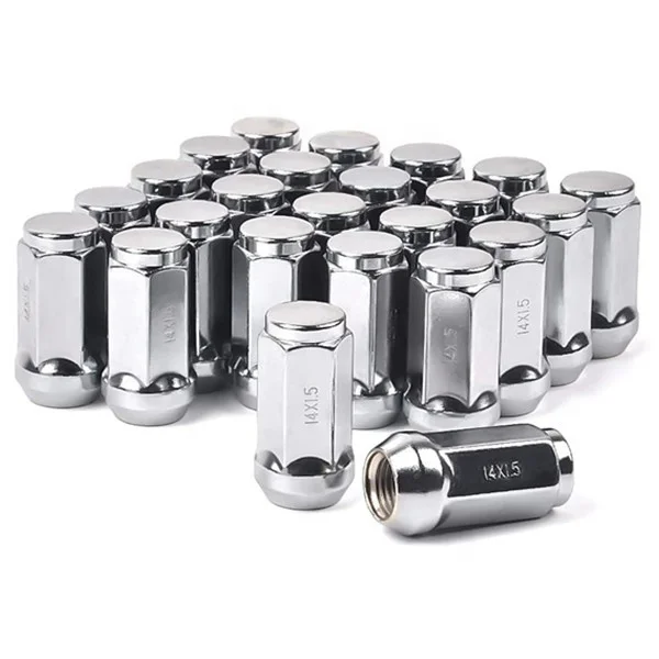 

ALQLN023 MIKKUPPA M14x1.5 Wheel Lug Nuts for Silverado Ford GMC 24 Pcs Chrome Closed End Bulge Acorn Lug Nuts