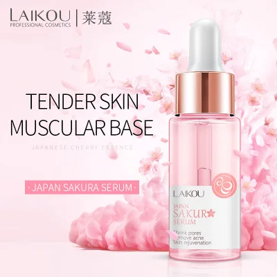 

Wholesale LAIKOU Skin Care Moisturizing Rejuvenating Brightening Japan Sakura Face Serum 17ml