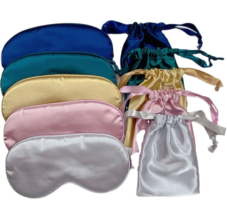 

Soft Eye Mask with Adjustable Strap, Blindfold, Perfect Blocks Light, Pressure Free with drawstring pouch set .