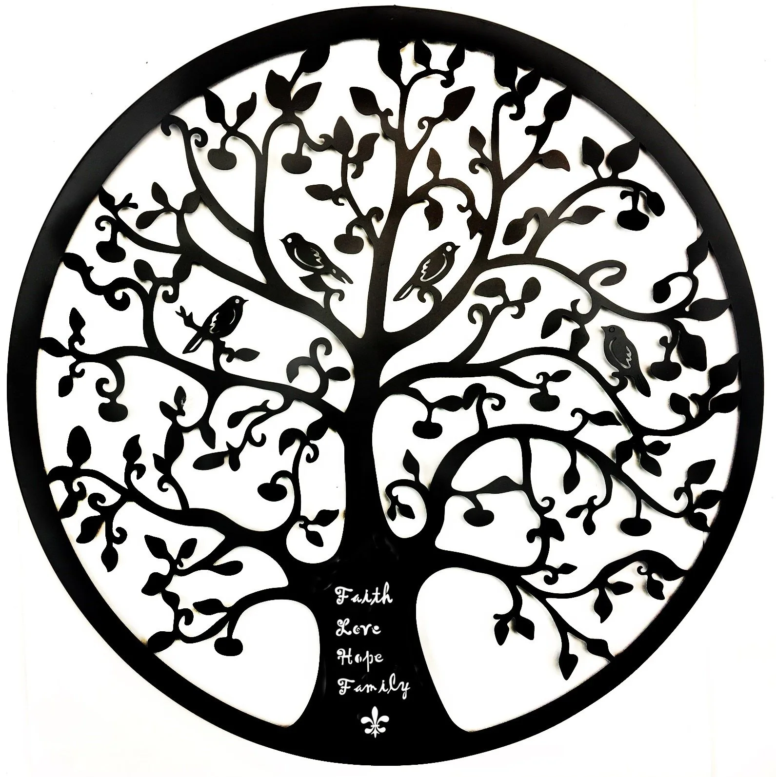 

Indoor Outdoor Patio Garden Birds Art Rustic Tree of Life 24 Inch Metal Wall Decor Hanging, A variety of colors are available