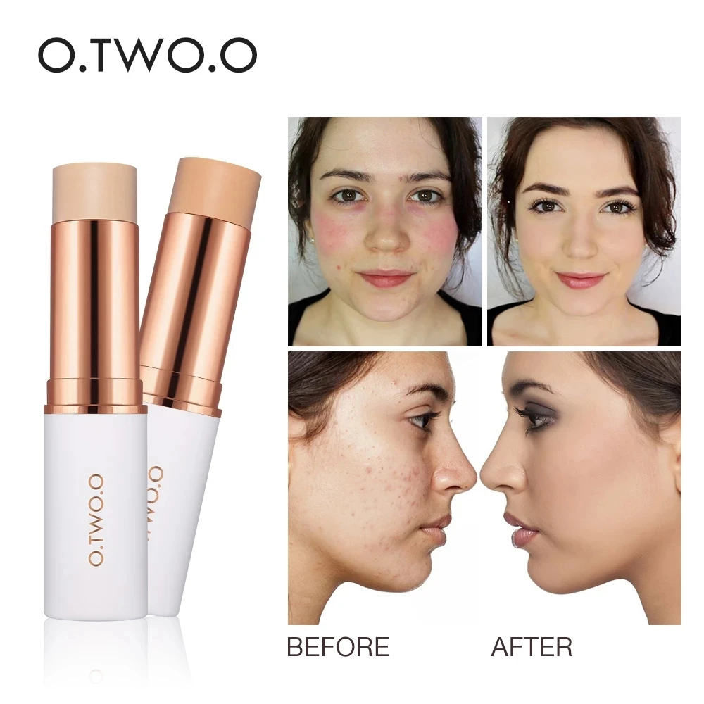 

O.TWO.O Concealer Stick Foundation Makeup Full Coverage Contour Face Concealer Cream Base Primer Moisturizer Hide Blemish