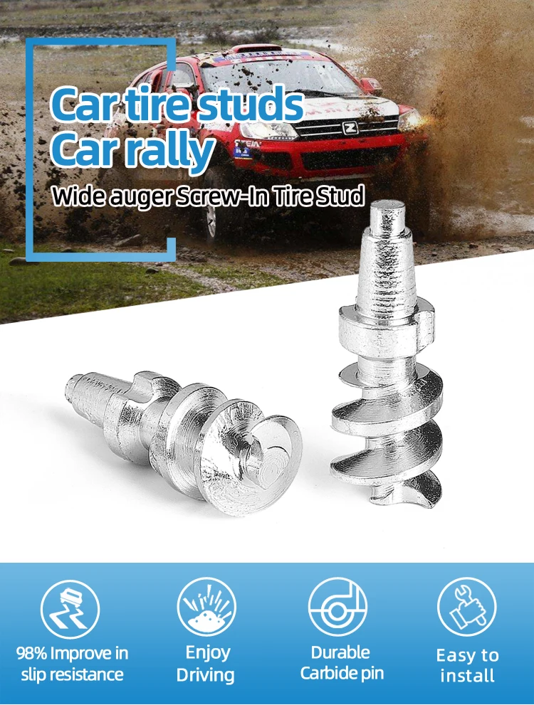 Tungsten Carbide Studs Snow Dirt Studded Winter Rally Car Tire Studs