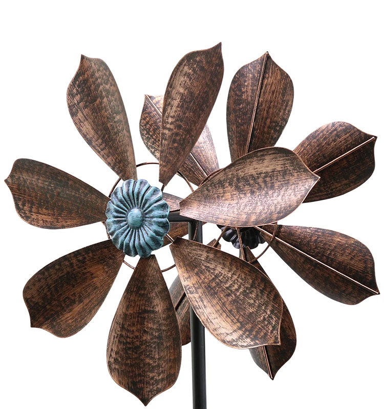 

Hourpark wholesale metal wind spinners hook helix vertical windward blue wind spinner