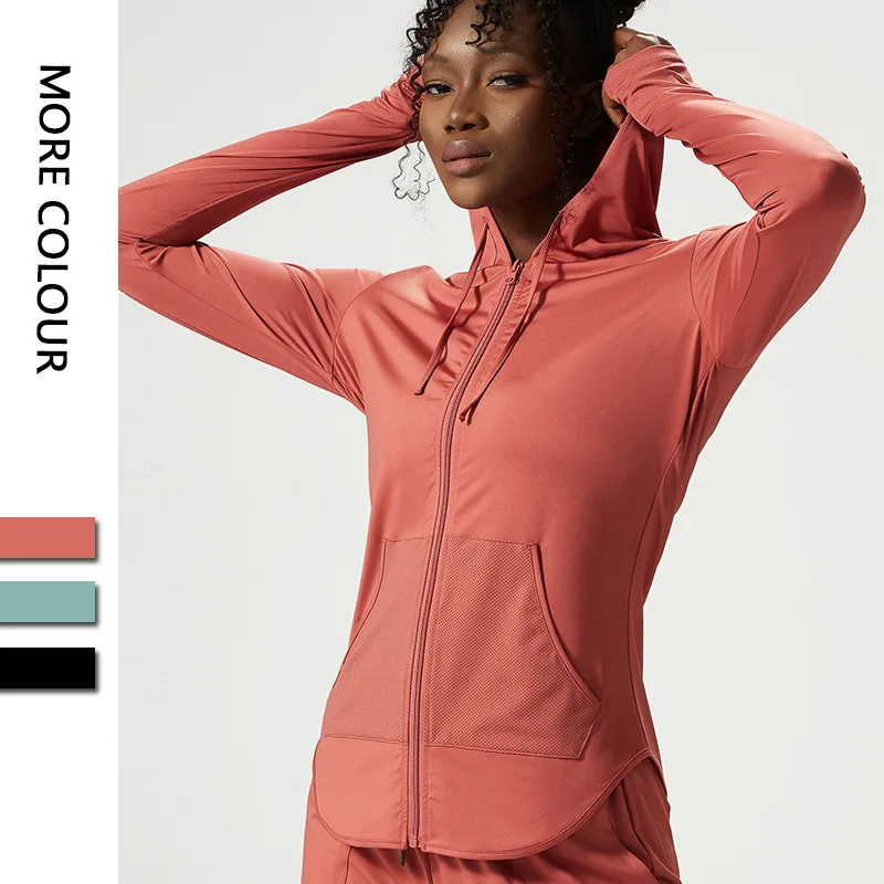 

Wholesale High Quality Sports Zipper Jacket Fitness Yoga Jacket Quick Drying Breathable Women Sports Coat Lulu Lemon