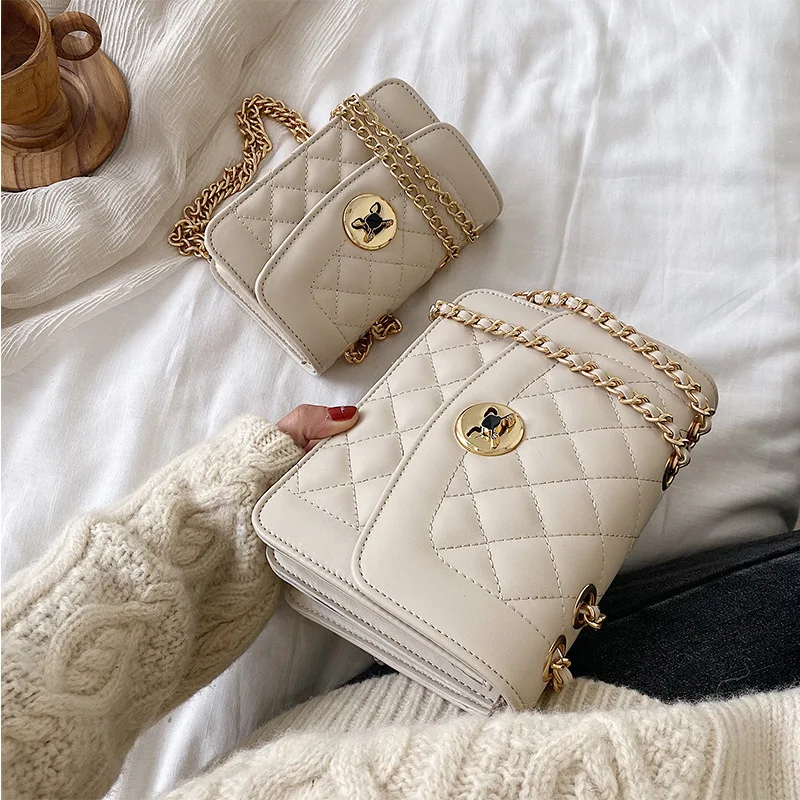 

2020 luxury new arrivals lingge quilted shoulder crossbody bags women red purse handbags, Customizable