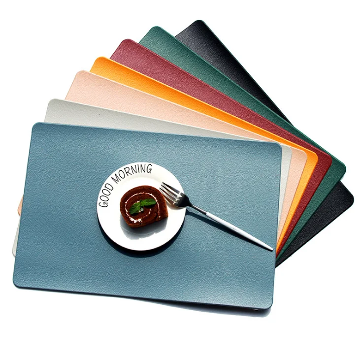 

2021 best seller new table mat soft pu leather dining table mat place mat, Many color can choose