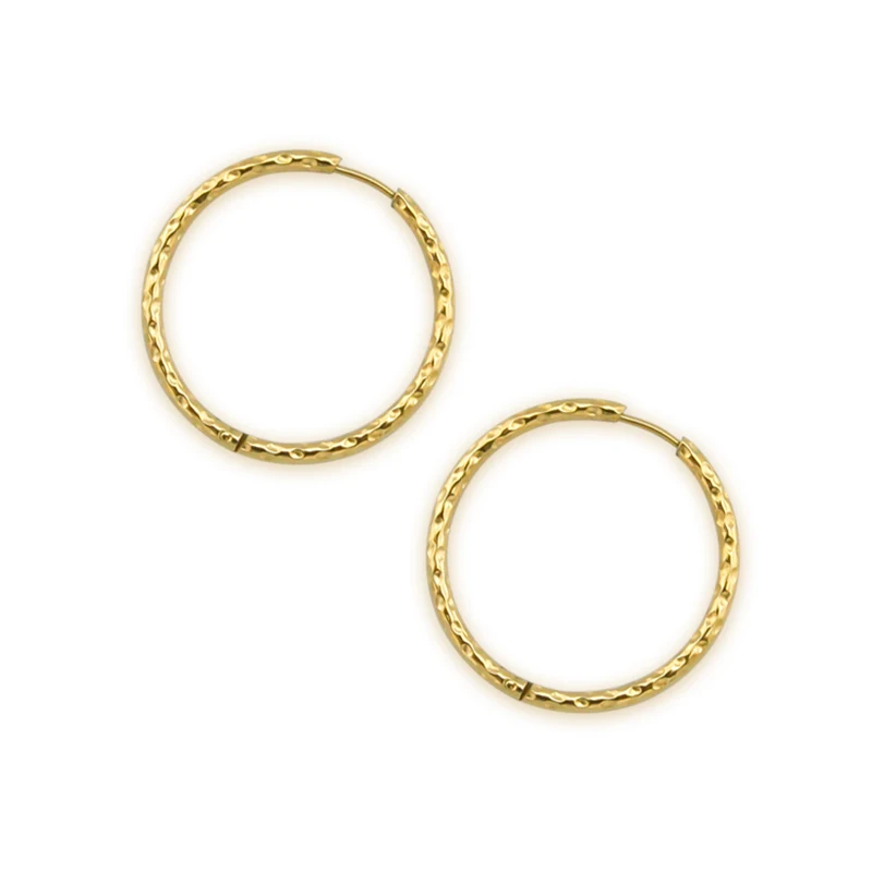 

Wholesale Simple Pattern Designs Gold Plated 30mm Big Round Circle Hollow Hoop Earrings For Women