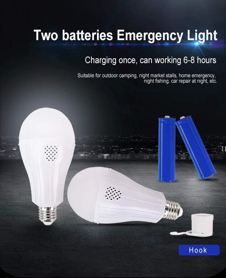 Common normal usage emergency usage led bulb switch or hand touch control 12w emergency light bulb rechargeable bulb led