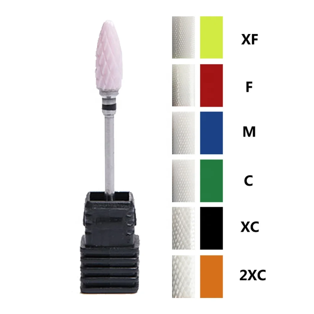 

pink electric ceramic diamond nail drill bits for nail drill machine, Light green,red,blue,dark green,black,yellow
