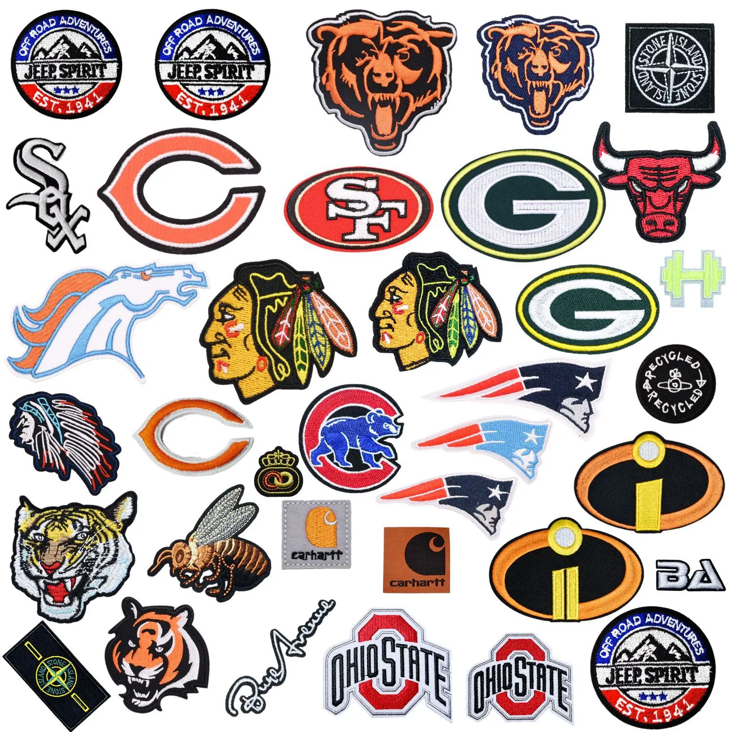 

Fans Favorite Team Logo Batch On Sew On Embroidered American Football NFL Sports Team Logo Patch for Clothing