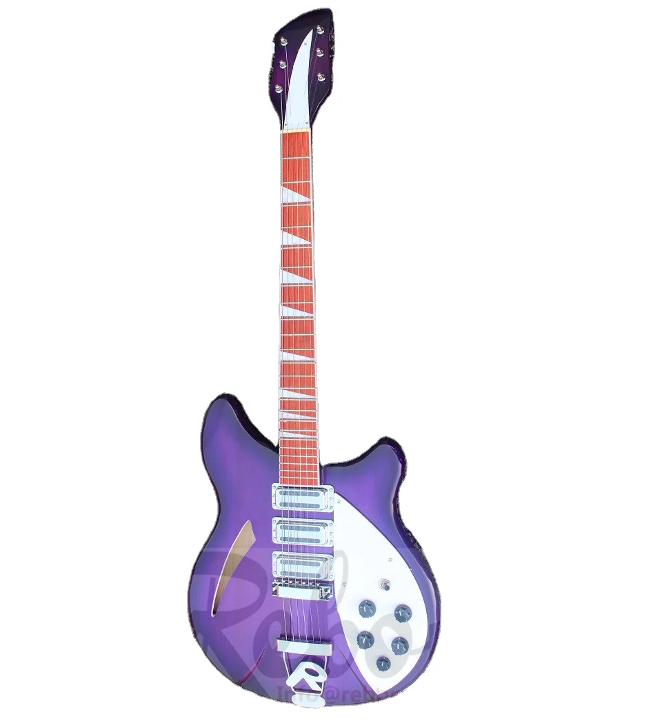 

Weifang Rebon 6 string resonator ricken Electric Guitar in Purple Sunburst colour