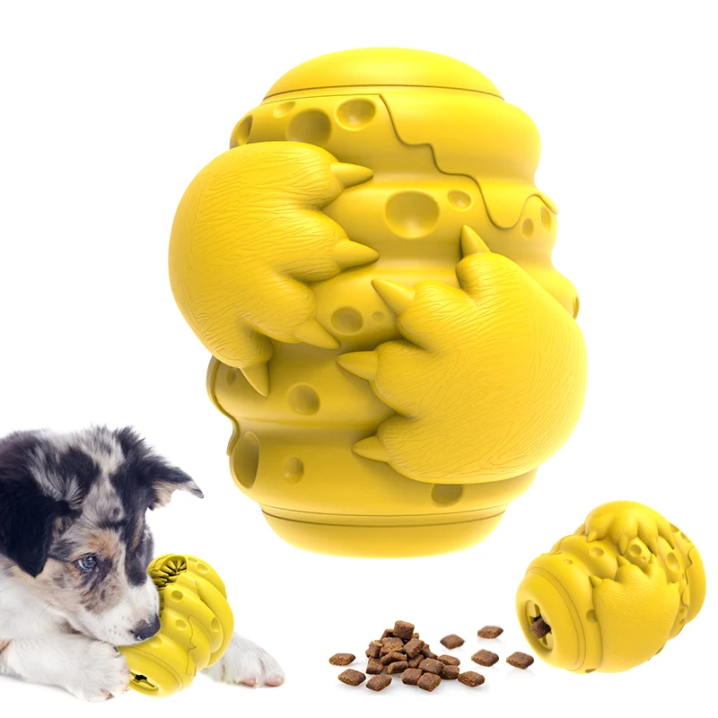 

Eco Friendly Soft Rubber Leaky Food Ball Dental Care Interactive Treat Dispenser Dog Toy, Colorful