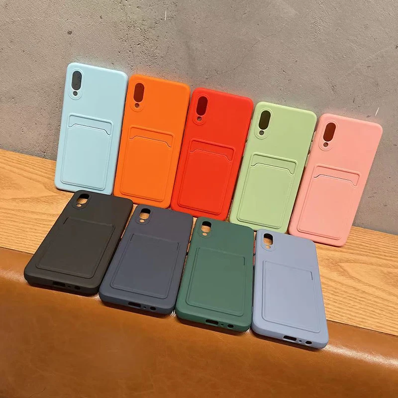 

New Arrival Card Holder Phone Case Soft TPU Cover for iPhone 12 11 XR XS