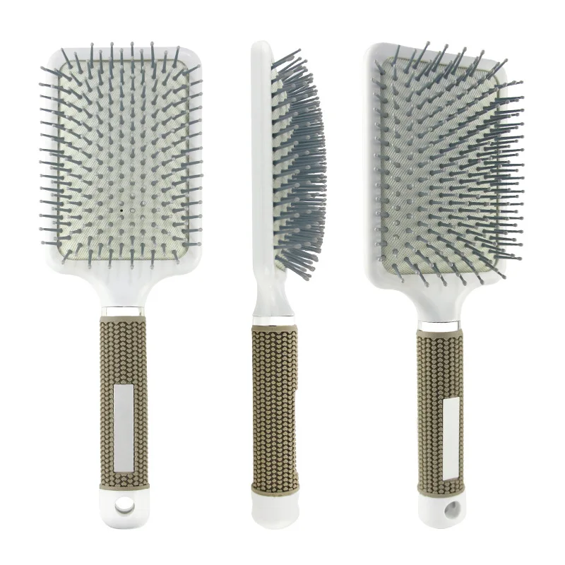 

Amazon Hot Selling Hair Brush Set Detangle Scalp Massage Curved Wave Hair Brush Ceramic Straightening Brush, White