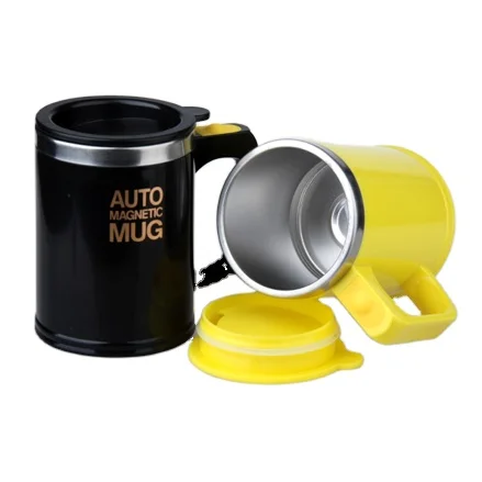 

FD-014 Magnetized Stirring Cup 380ML Automatic Stirring Coffee Cup-Travel-Electric Tea-Stainless Steel Black Suitable for office