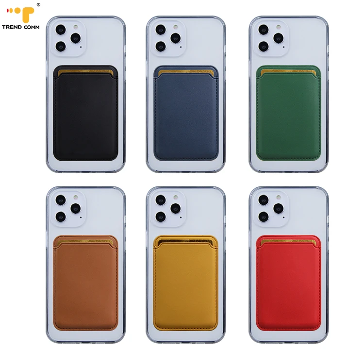 

New Design Magnetic Card Holder Custom PU Leather Card Slot For iPhone 12 Pro Max Phone Case