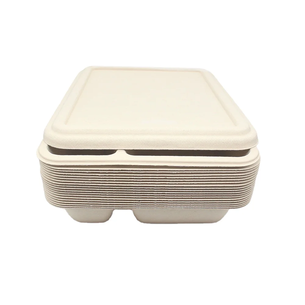 

Attractive Price Biodegradable Disposable Microwave Lunch Box Bamboo Fiber Disposable Tableware Set, Natural