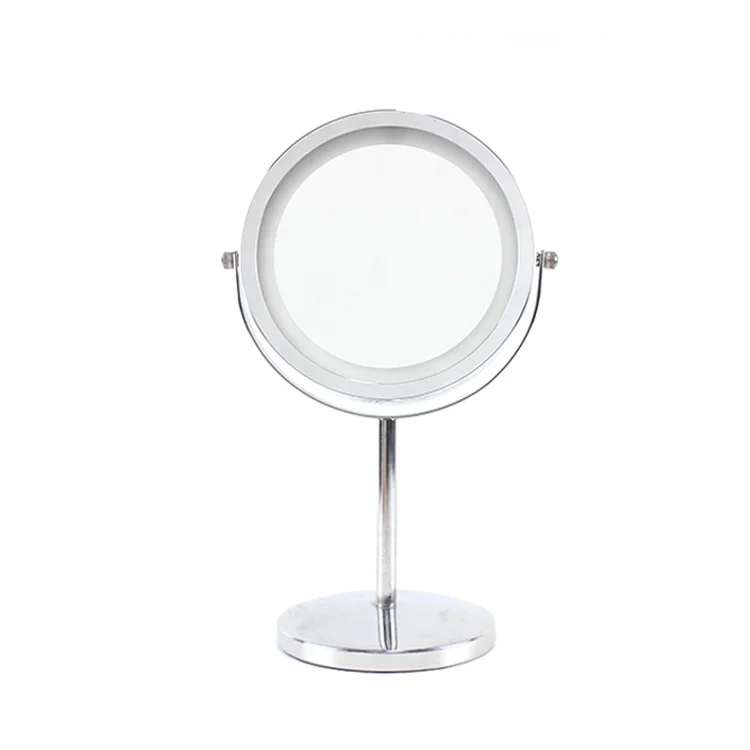 Table stand mirror with light, double side makeup mirror led