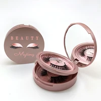 

Muting Packaging Box Luxury Round Acrylic Lash Box Custom Eyelash Packaging Box Private Label Cruelty Free 3D Mink Eyelashes