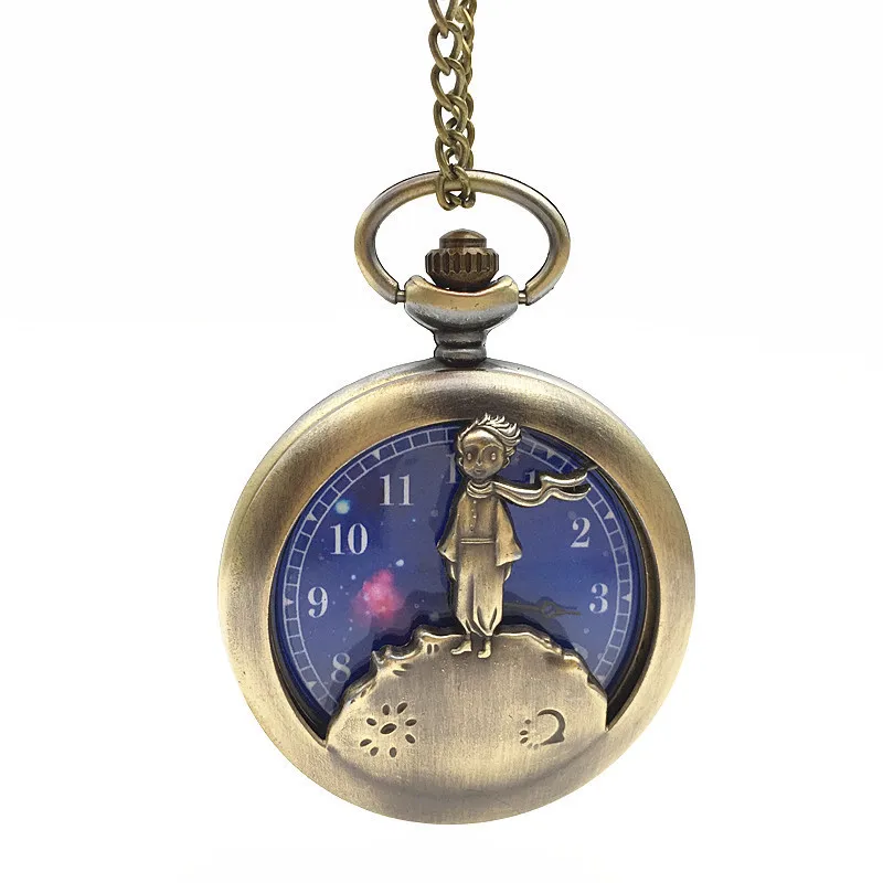 

little Prince pocket watch Women Men Pendant Necklace Watch Bronze Antique Vintage Quartz Steampunk Pocket Watch