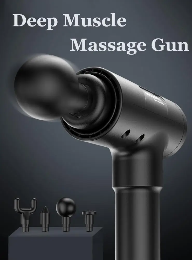 
Sport Massage Gun 4 Massage Heads 3 Speed Button VIBRATION MASSAGE GUN 