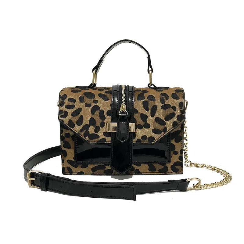 

2021 Fashion Handbags For Women Leopard Print Box Small Square Bag Chain Shoulder Messenger Bag