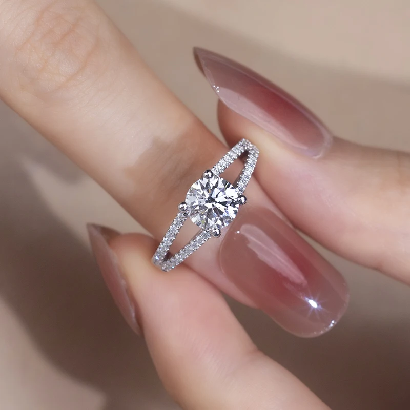 

trendy wedding jewelry lab grown diamond real 18k/14k/10k white gold ring for women