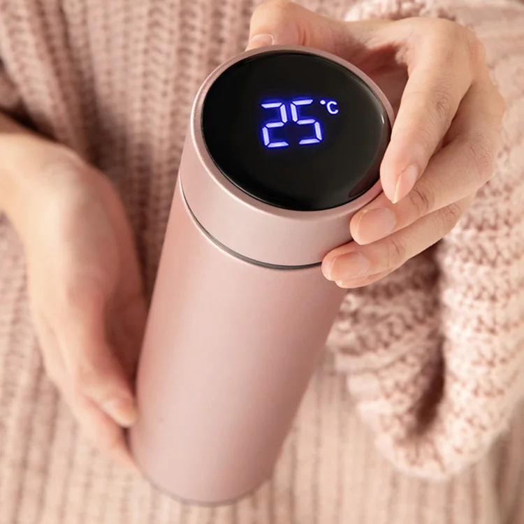 

custom Intelligent Luxury couple steel thermal temperature control smart mug calentador de tazas