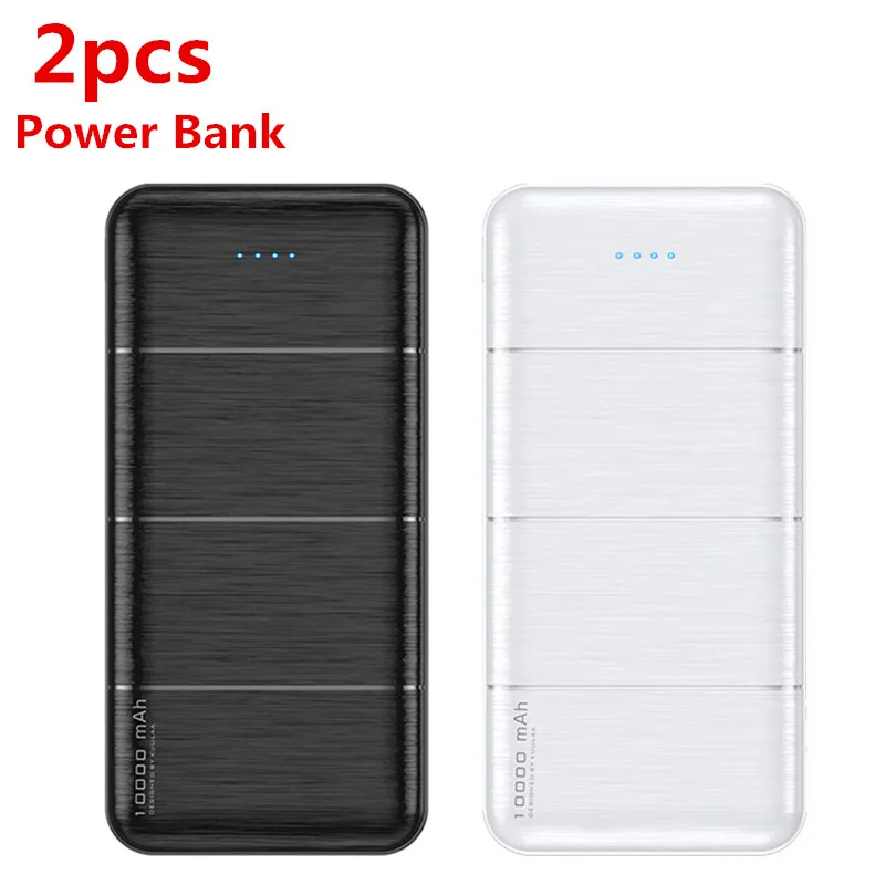 

KUULAA 2pcs Best Cheap China Original Portable Travel Cell Phone 10000 mAh Powerbank Custom Logo Power Bank