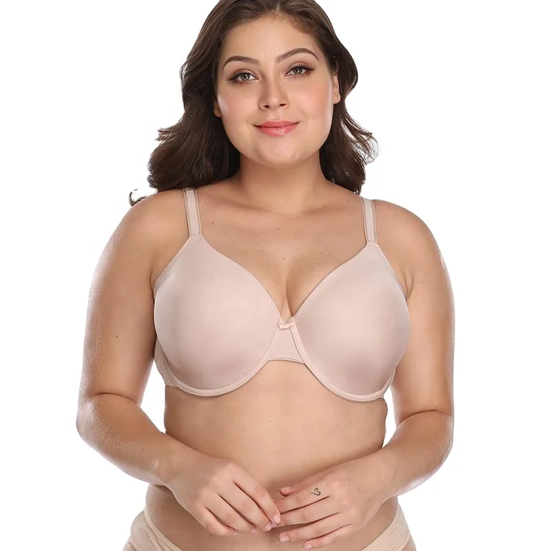 

2021New Europe and America Seamless Comfort EFG Cup Super Large Oversized Fat Women 34C-48J Big Plus Size Large Bra, Skin color,black.