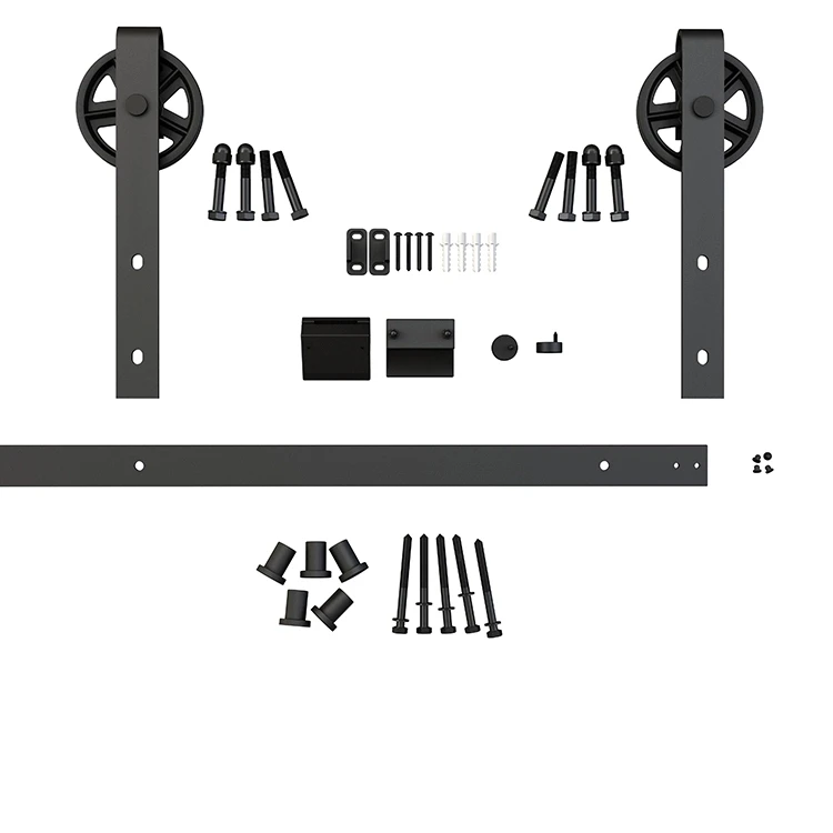 Panel De Garaje Deslizante Negro De Buena Calidad,Kit De Pistas,Armario