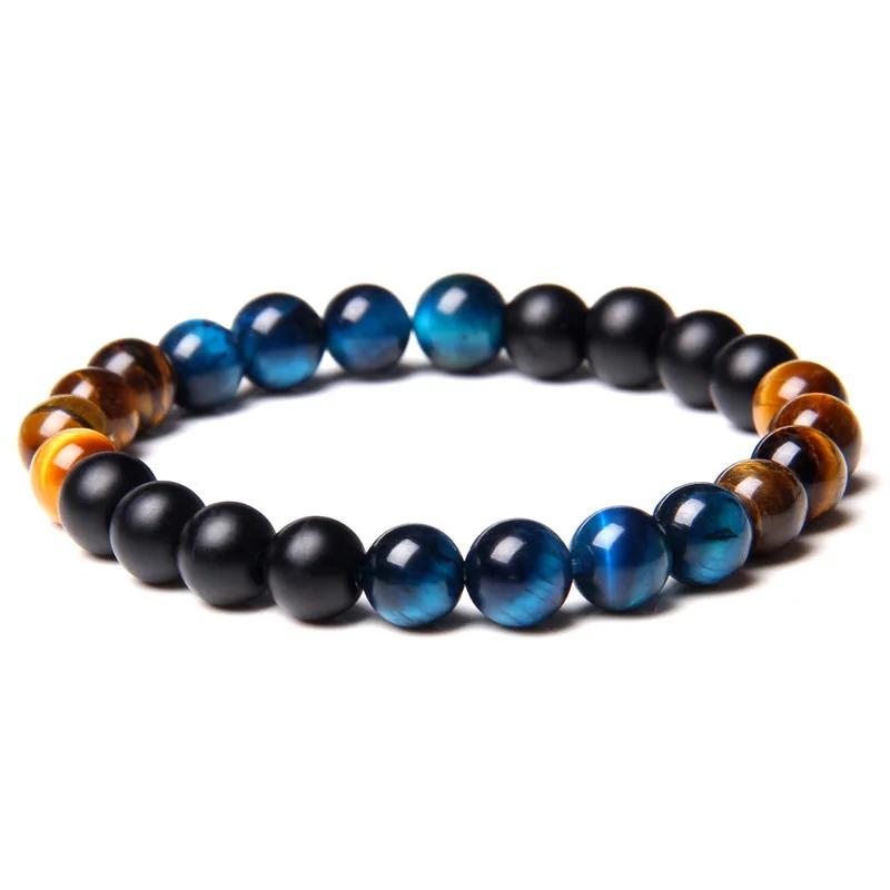 

Wholesale Fashion Natural Stone Jewelry Colorful Tiger Eye Matte Onyx Beads Combination Bracelets