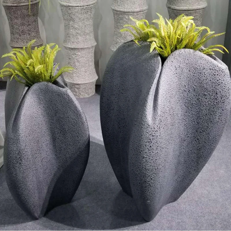 

Modern Style Big Fiberglass Flower Pot Outdoor Indoor Planter Decoration Garden Home Plant Pot