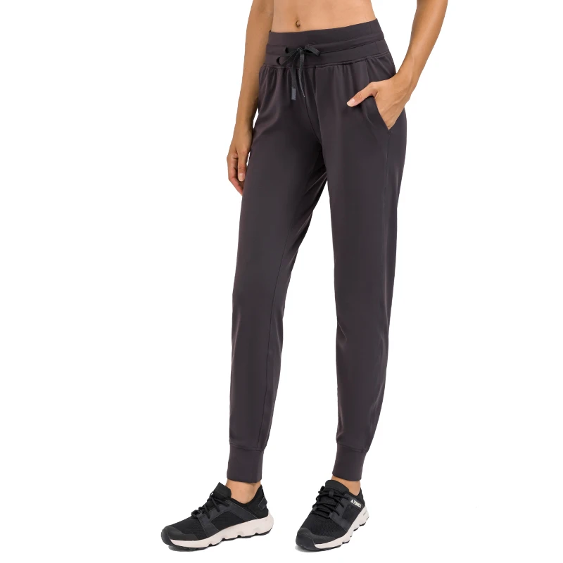 

2021 Women High Waist Joggers Sweat Pants With Pockets Workout Gym Pants Sportswear, Black, dove grey, dark green