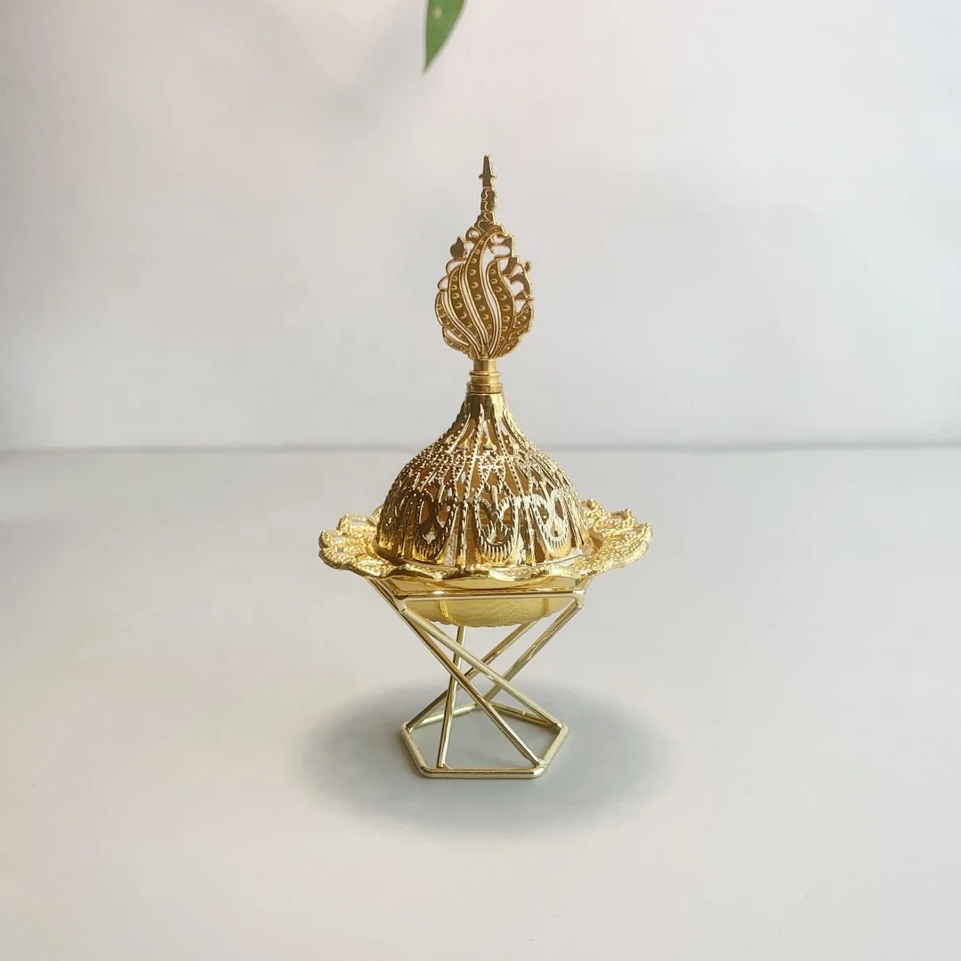 

Middle East Arabian simple gold metal home decoration table decoration incense burner incense table