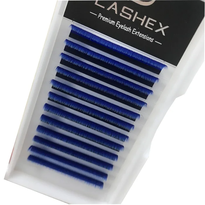 

Rainbow colorful Camellia Color Dye False Colored Individual Lashes Eyelashes Extension, Matte black