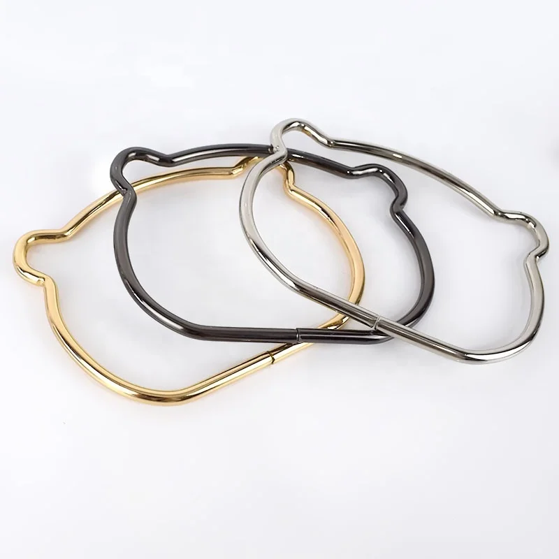 

Meetee BF313 Fashion Alloy Ring Bear Head Alloy Bag Handle, Black,gold,silver