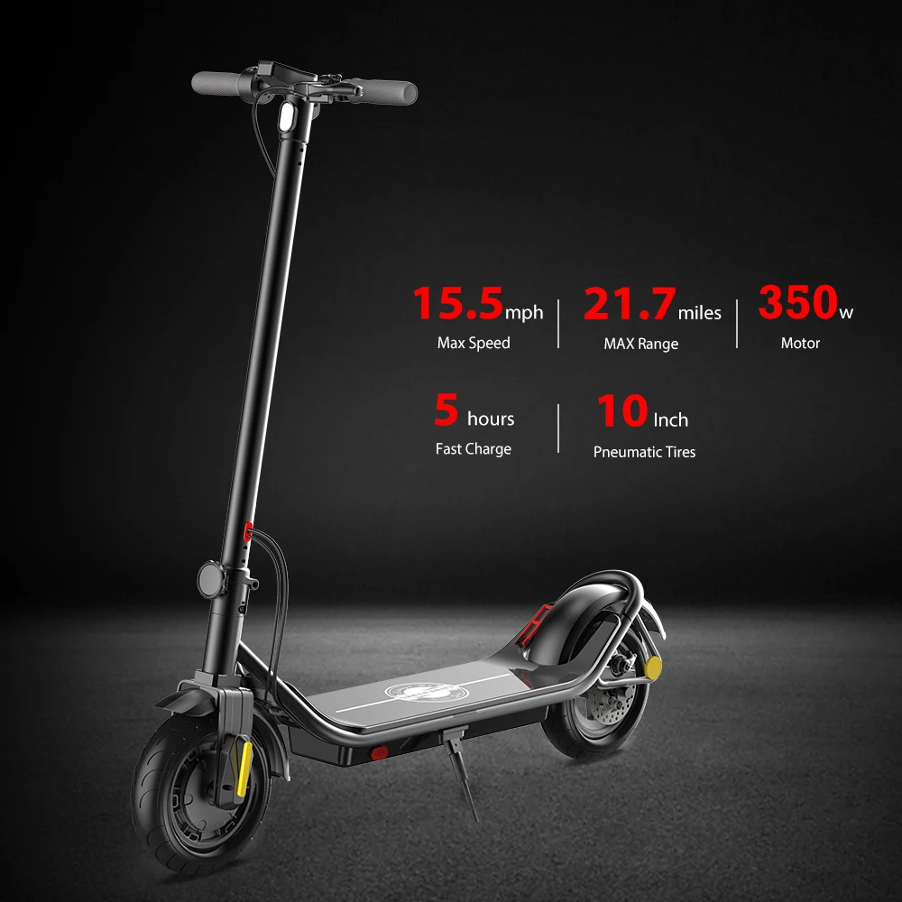 

MARCH EXPO Free shipping USA Europe warehouse electric scooters 10-inch Foldable 36V 350W 10.4Ah battery power scooters, Black,red,yellow