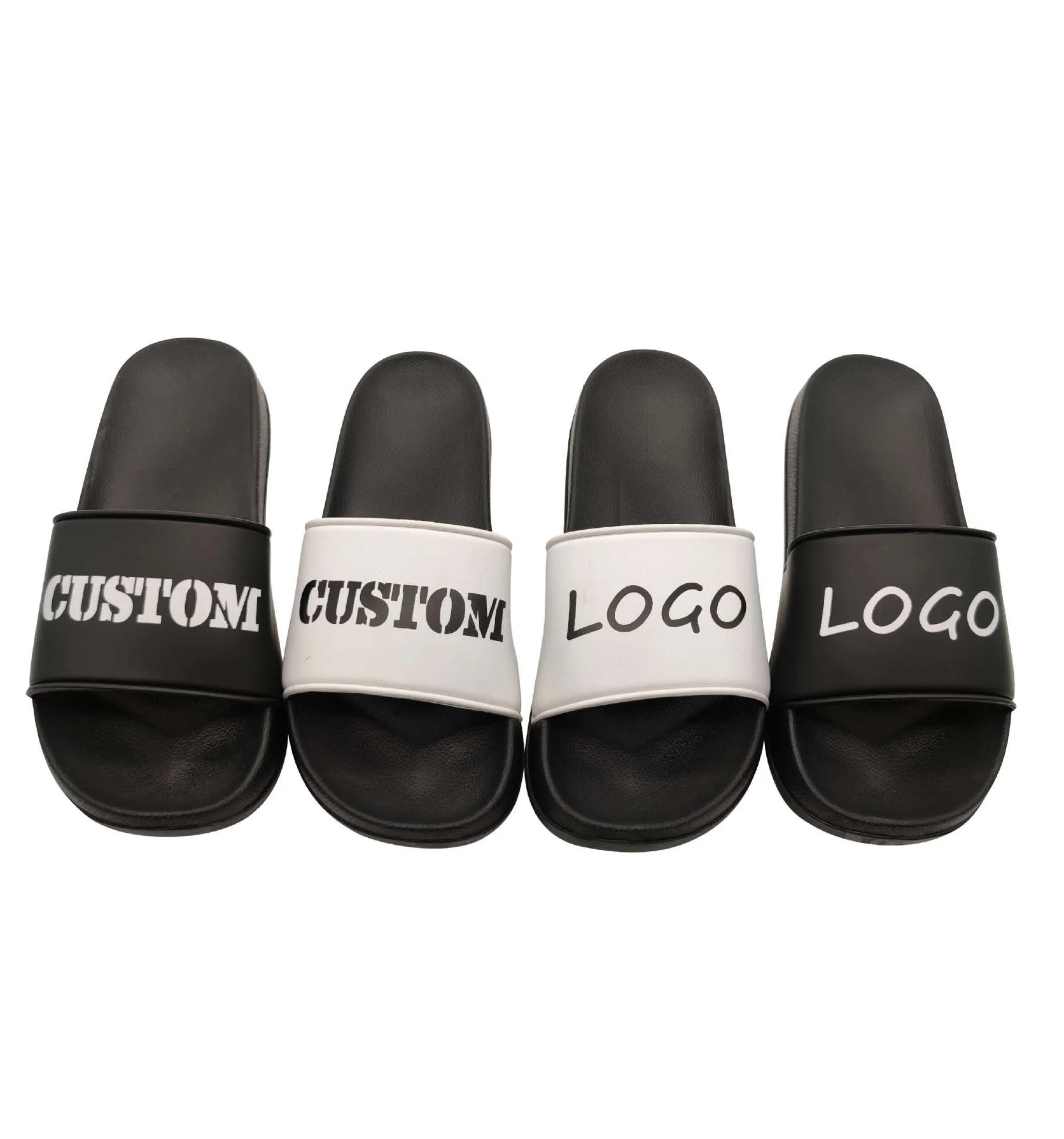 

slides sandals cheap plain customized design 3d screen print slipper custom logo man pu slide sandals blank sublimation slides, Picture