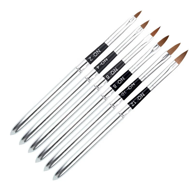 

Factory Sale 6PCS/Pack Detachable Nail Art Painting Drawing Pen Brush Set for Acrylic Nail UV Gel Manicure Beauty Tools, As picture show