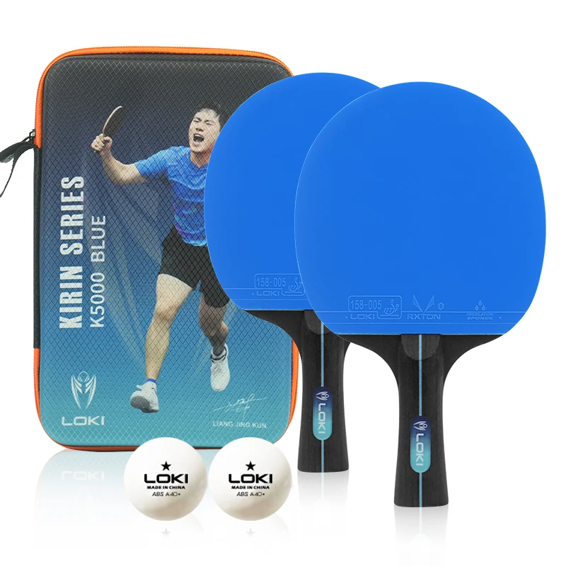 Loki Professional Table Tennis Racket Set More Stable and Durable Ping Pong Bat Paddle for 2 Players
